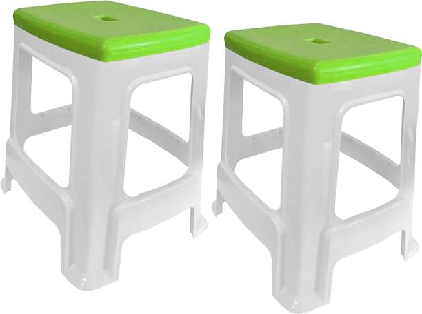 wow craft Heavy Duty Plastic Seating Stool for Home, Office & Garden Green Top Living & Bedroom Stool