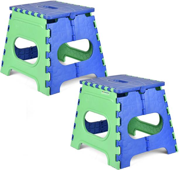 HOMESTIC Collapsible Stool Outdoor-Fishing-Gardening-Travel|Pack of 2|Small|Green & Blue Stool