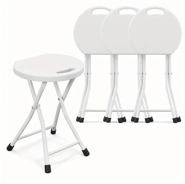 Cpixen Metal Folding Stool Set of 1 with Handles Plastic Portable Dining Chair Foldable Outdoor & Cafeteria Stool