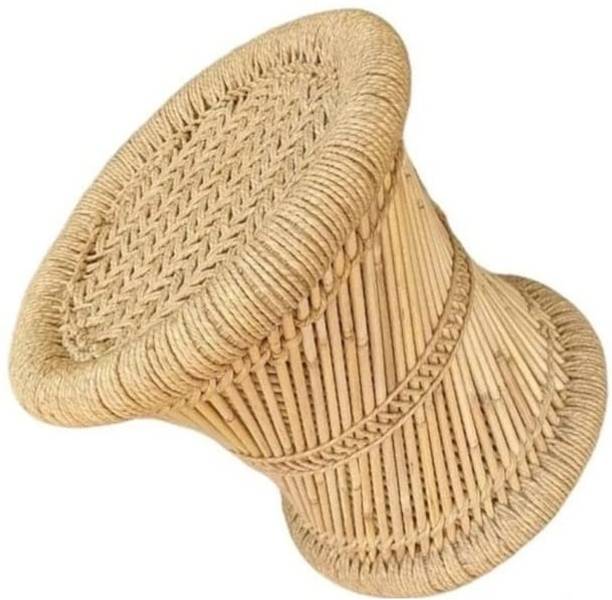 tengoriya Bamboo Mudda Stool Handmade Natural Woven Round Stool for Home Living Room Stool