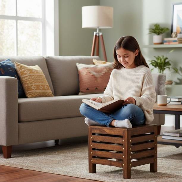 SSWOODCRAFT Wooden Stool Living & Bedroom Stool