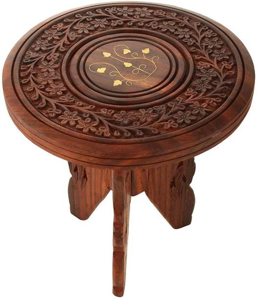 S F ENTERPRISES Wooden Small Table, Hand-Crafted Folding Side Stool for Living Room and Office Solid Wood Side Table