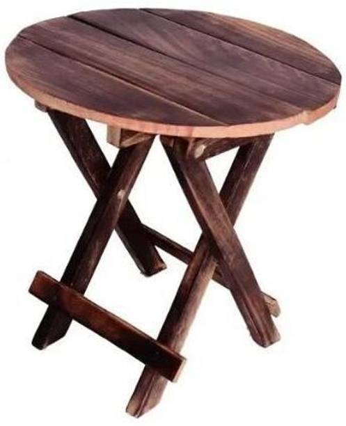 SSWOODCRAFT Decarts wooden round coffee Solid Wood Side Table Living & Bedroom Stool