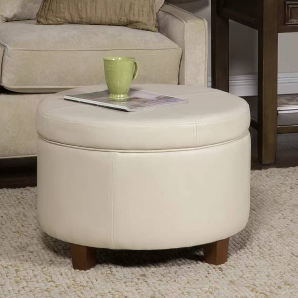 lifestyle furniture Faux Leather Storage Ottoman Foot Stool for Living Living & Bedroom Stool