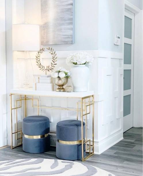 Access craft Access Craft Ottoman Round Small Foot Rest Stool for Living Room Office,(Blue) Stool