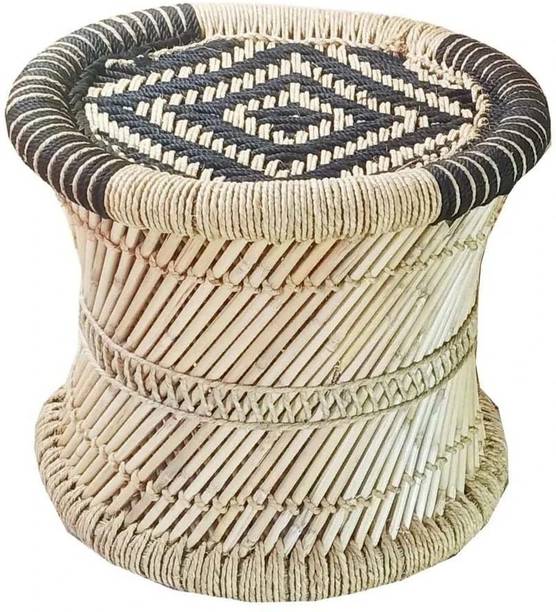 RCLV Handmade Bamboo stool for Home & Office flower design Size 15X16 Outdoor & Cafeteria Stool