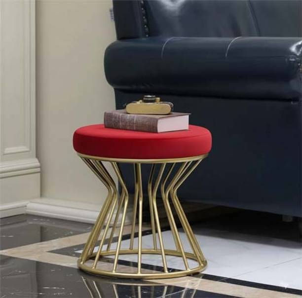 WallHeaven Premium Iron Foot Stool Round Padded Ottoman Stool