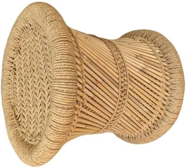 AJMERI MUDDA AND HANDICRAFTS 12X14 Inch Eco-Friendly Natural Bamboo Cane Bar Stool Mudda/Muddi Sitting Stool Living & Bedroom Stool