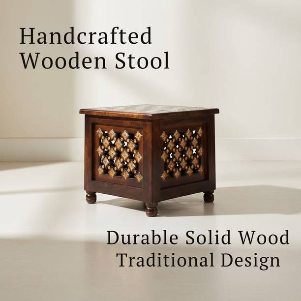 SSWOODCRAFT Wooden Storage Stool Living & Bedroom Stool