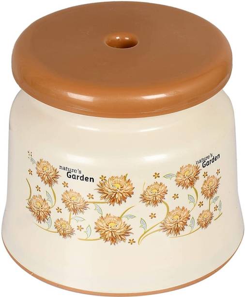 HOMESTIC Bathroom Stool|Plastic Stool for Bathroom|Cream Bathroom Stool