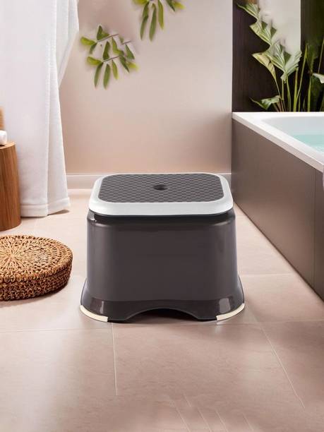 KUBER INDUSTRIES Ultra 10 Multiuses Durable Plastic Bathroom/Step/Sitting Stool, Patla (Brown) Bathroom Stool