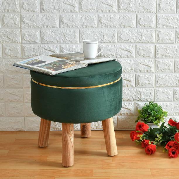 AtoZ Solid Wood Pouf