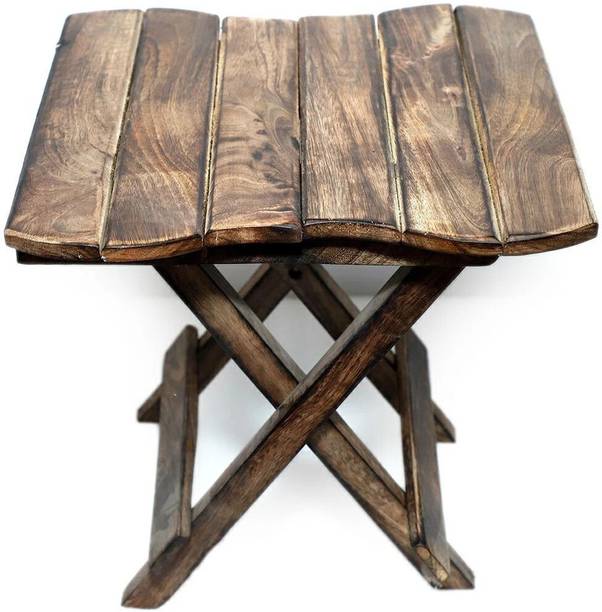 Doon Furniture House Wooden Matte Finish Antique Folding Stool Living & Bedroom Stool