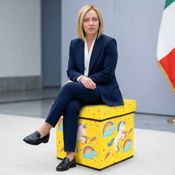 Storia Multipurpose Sitting Storage Box Foldable (30x30x30)cm Stool