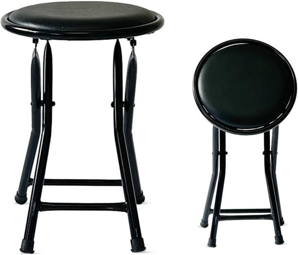 koorsi and co Compact Foldable Round Metal Stool Set-1, Heavy Duty 18-Inch Portable Stool Kitchen Stool