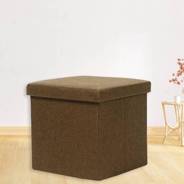 KUBER INDUSTRIES Square Folding Seating Stool for Toy-Clothes-Books|M ZH010BN|Brown Stool