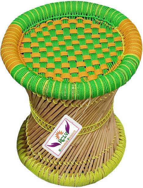 RCLV Pure handmade Bamboo Stool Mudda/mudha/muddi Set of-2 Outdoor & Cafeteria Stool