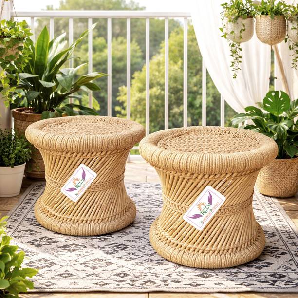 RCLV Pure handmade Bamboo Stool Mudda/mudha/muddi for living room/balcone/office Outdoor & Cafeteria Stool