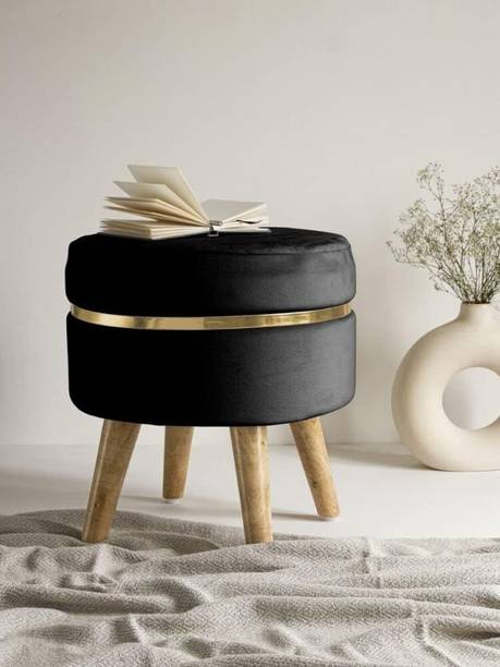 Artistic Interior Crafts Wooden Stool/Foot Stool for Living Room Stool Brown Bathroom Stool
