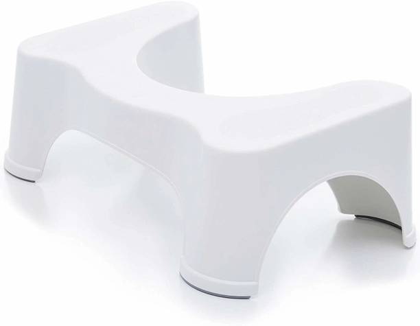 EPONYMOUS Comfortable Sturdy Squat Toilet Foot Step Stool Women's Plastic Anti-Slip Stool for Western Toilet Scientific Angle, Potty Training Foot Supporter for Kids and Adults (White) Stool
