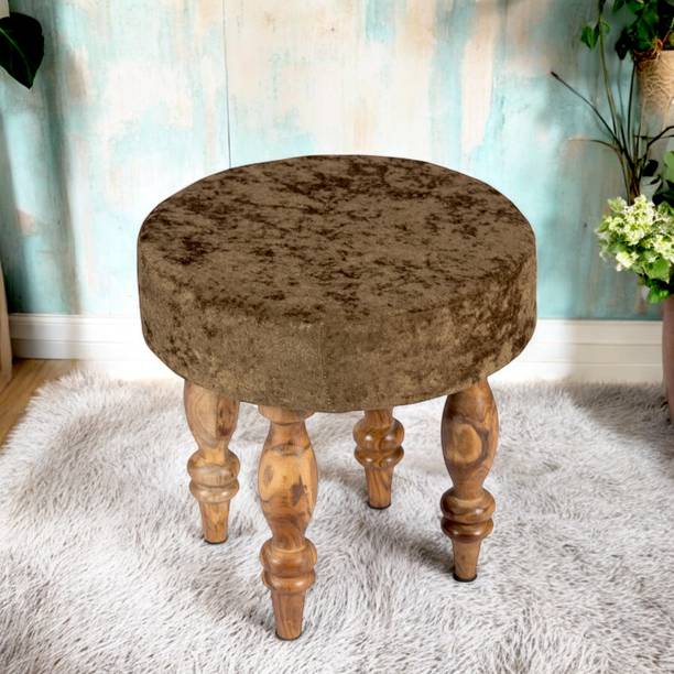 Ikiriya Roswell Sheesham Wood Mid Century Round Living & Bedroom Stool