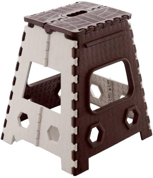 AD POINT Brown White Foldable Stool Living & Bedroom Stool