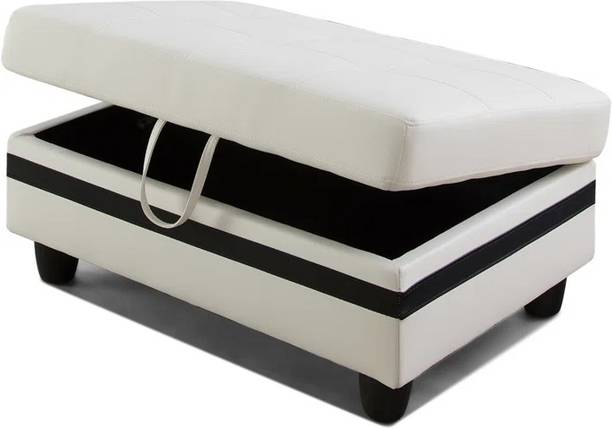 lifestyle furniture Faux Leather Tufted Rectangle Storage Ottoman Living & Bedroom Stool