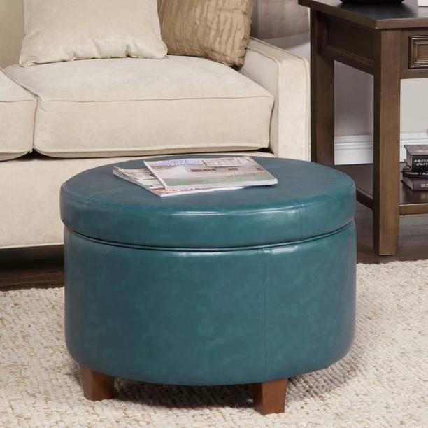 lifestyle furniture Faux Leather Storage Ottoman Foot Stool for Living Living & Bedroom Stool