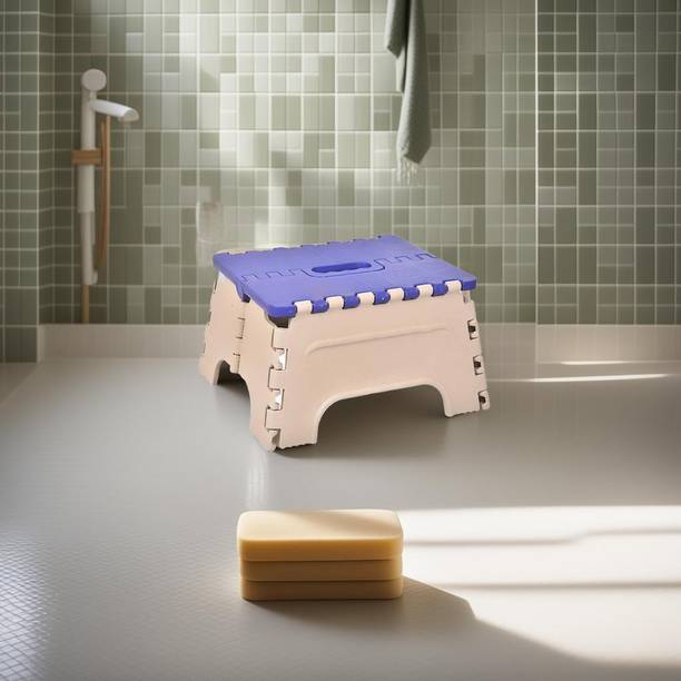 Dev Enterprise Folding Stool for Adults and Kids Bedroom & Kitchen Stool (Blue) Stool (Blue, ivory) 7 Inch Stool (Blue, Ivory) Stool