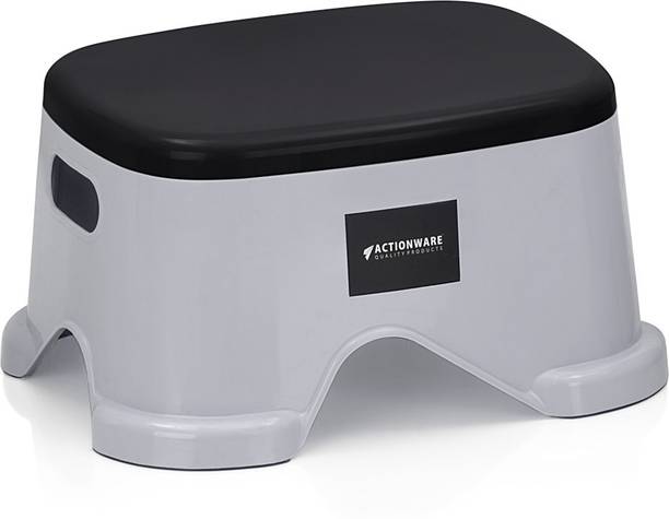 ACTIONWARE Actionware Nova Square Small Size Grey Stool for Bathroom Stool