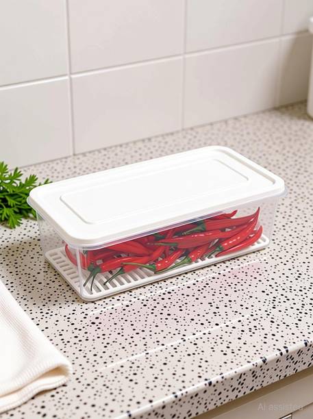 DEEJET Plastic 6 Fridge Storage Boxes Organizer Containers Freezer Vegetables Fruits food Egg Storage Basket