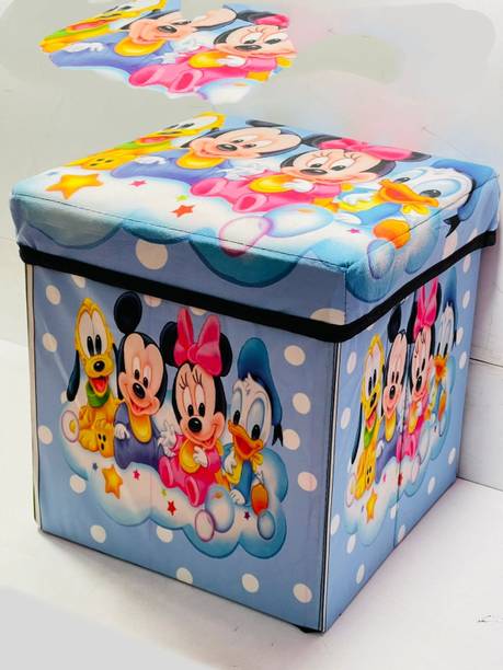 achyuta creation Cotton kids stool cum storage box Storage Basket