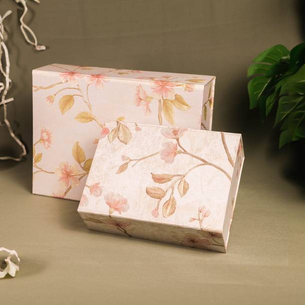 Art Street Paper Foldable Cardboard Flowers Printed Multipurpose Gift Packaging Hamper box Storage Basket