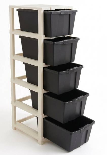 MAXTID Plastic Multi-Layer Cabinet Unit Useful For Storage Room Storage Basket
