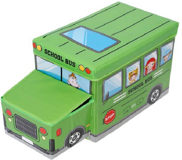 URBANE CHIC Foldable Bus Shaped Portable Laundry Box Folding/Sitting Stool Storage Box