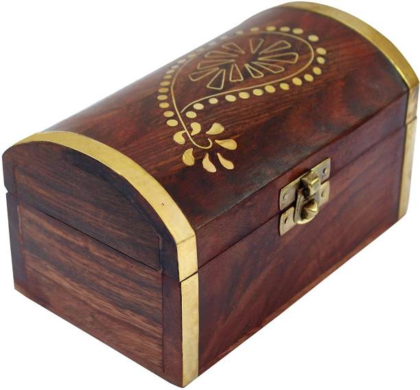 ITOS365 Handmade Wooden Jewellery Box for Women Jewel Organizer Gift Items - 6 inches Multi Functional Vanity Box