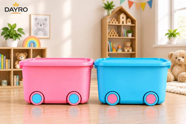 DAYRO HUB DAYRO Toy Storage Box with Wheels Storage Box (Multicolor) Storage Box