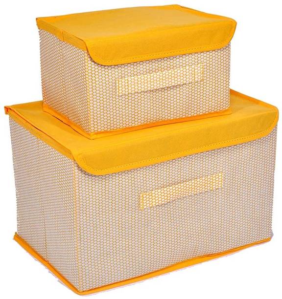 Le Corpus Foldable Drawer Rectangular Storage Basket with Lid & Handle\Closet Organizer Storage Box