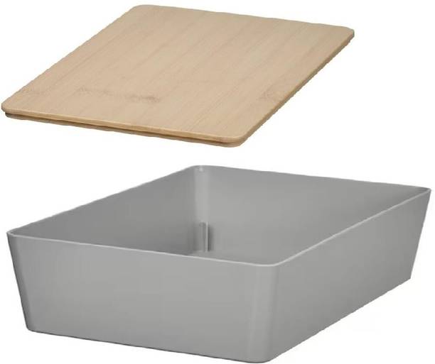 IKEA Digital Shoppy KUGGIS Box with lid, light grey, 18x26x8 cm(90565301,50568622) Storage Box