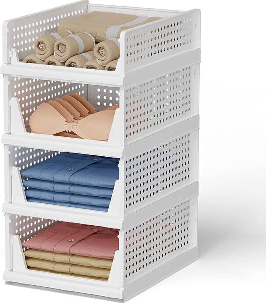 Novatic Plastic Wardrobe Organizer for Clothes Storage Cupboard Shelf Almirah Drawer PP Collapsible Wardrobe