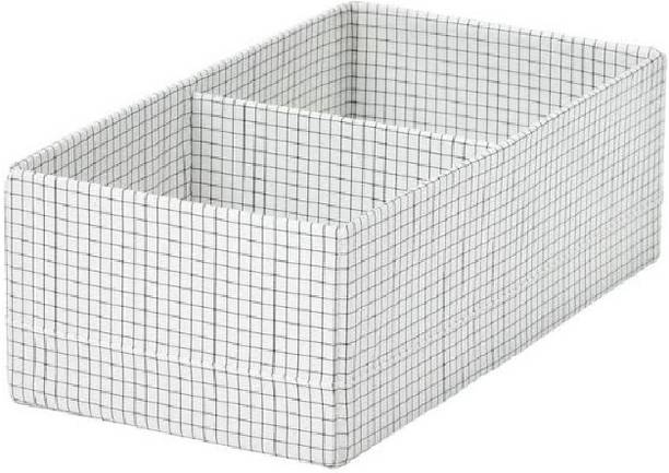 IKEA STUK Box with Compartments, White/Black, 17x32x10 cm(50621525) Storage Box