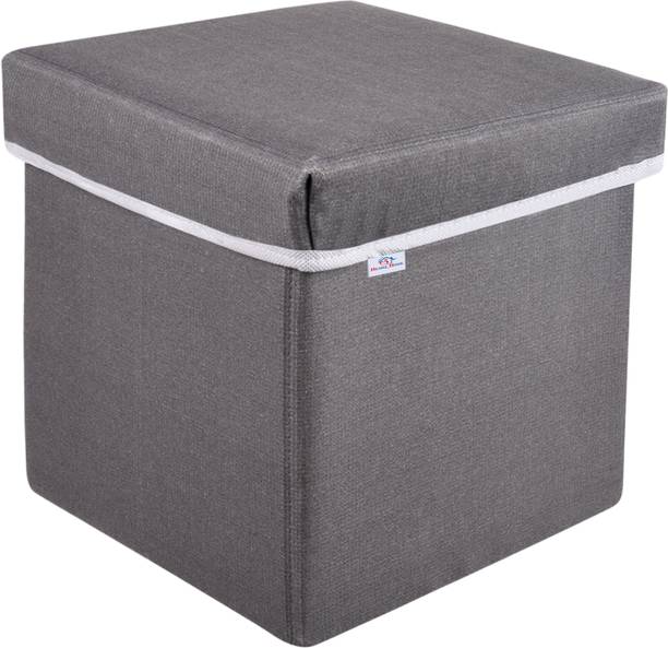 Heart Home Foldable MDF Wooden Storage Stool For Living Room|Toys| Storage Box