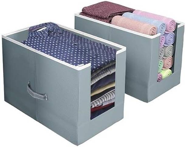 CEREVEL Shirt Cloth Storage Foldable & Stackable Cupboard Wardrobe/Closet Organizer _P2 Storage Box