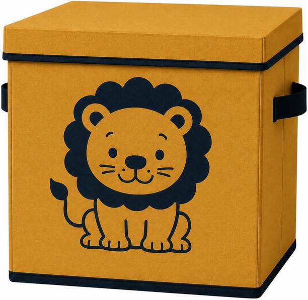 sopent Lion Print Foldable Toy Organiser for Kids, Fabric Bin for Kids Toys Storage Box