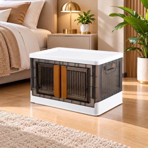Stovara Stackable Foldable Storage Bin Plastic Bar Cabinet