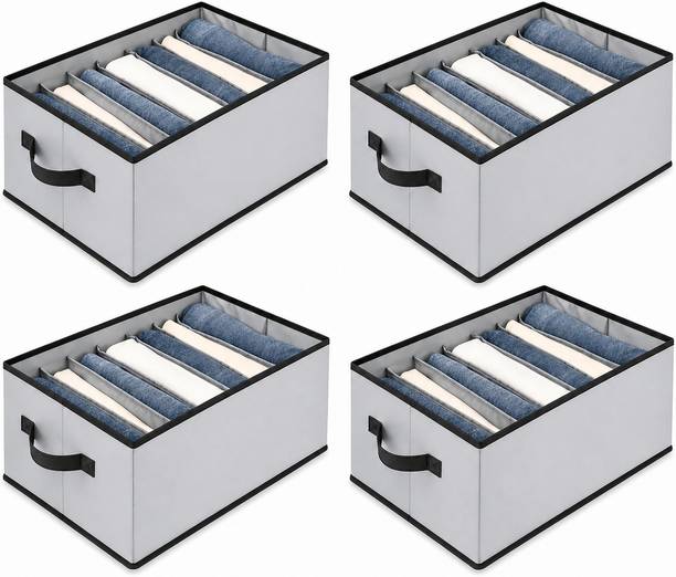 Ryboa Haima 7 Grid Foldable Wardrobe Organizer Box for Jeans Clothes Storage Set of 5 Storage Box