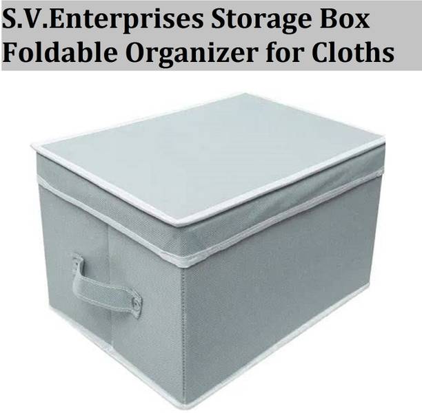 S.V.Enterprises Foldable Organizer for Cloths,kid's toy with Top Lid (Pack of 1) Storage Box