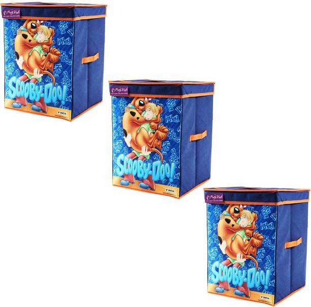 PrettyKrafts Scooby-Doo Toys Organizer Storage Box for Kids, with Top Lid (Large, Blue) -Set of 3 Pieces Storage Box