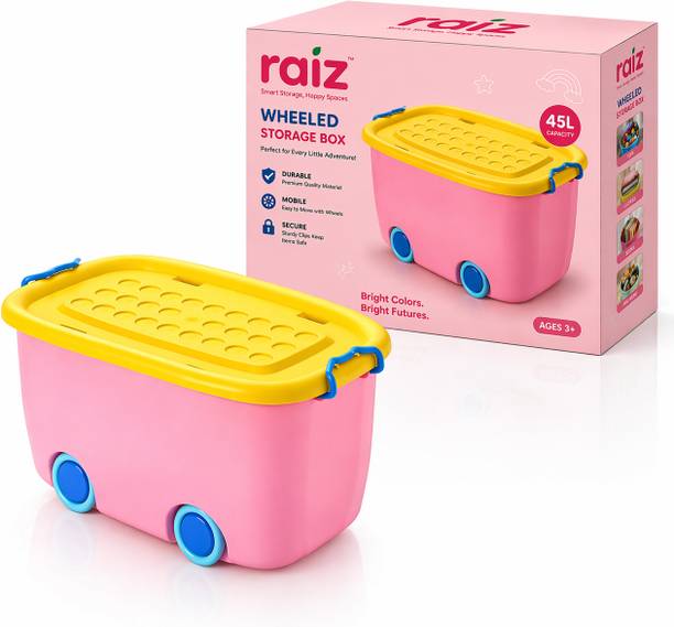 Raiz kids toy storage box with wheels and lid Storage Box