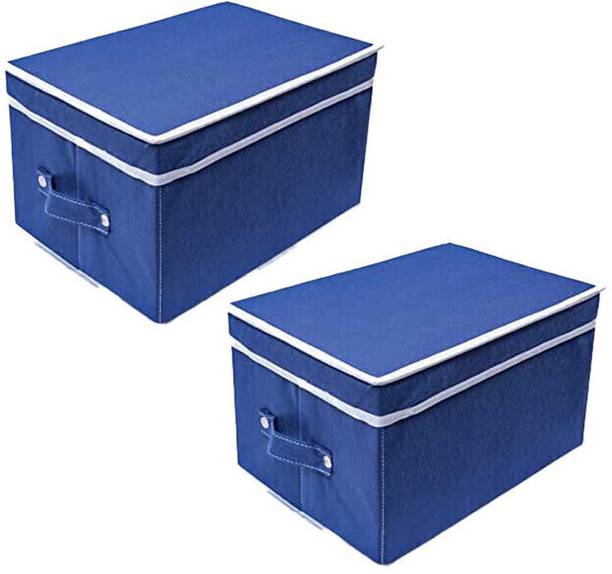 Crownsy Foldable Organizer Box for Cloths, Kid's toy with Top Lid (Set of 2) Storage Box